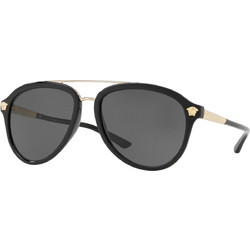 Versace 4341 GB1/87 Ανδρικά Γυαλιά Ηλίου Aviator Κοκάλινα Χρυσά με Γκρι Polarized Φακό