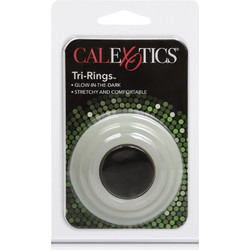 CalExotics Tri Cock Rings Glow in the Dark Σετ Ελαστικά Δαχτυλίδια Πέους Σιλικόνης 4.5cm Διαφανή 3τμχ