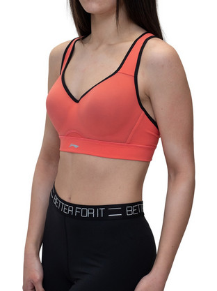Li-Ning Fitness Tight Fit Αθλητικό Μπουστάκι με Μέτρια Στήριξη Πορτοκαλί AUBN162-2