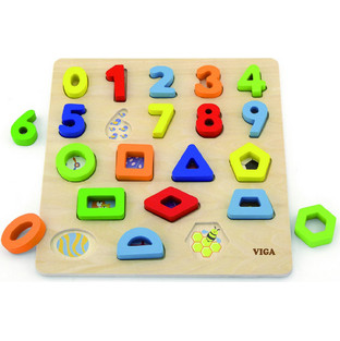 Παιδικό Puzzle Viga Σφηνώματα Αριθμοί & Σχήματα 20 Κομμάτια