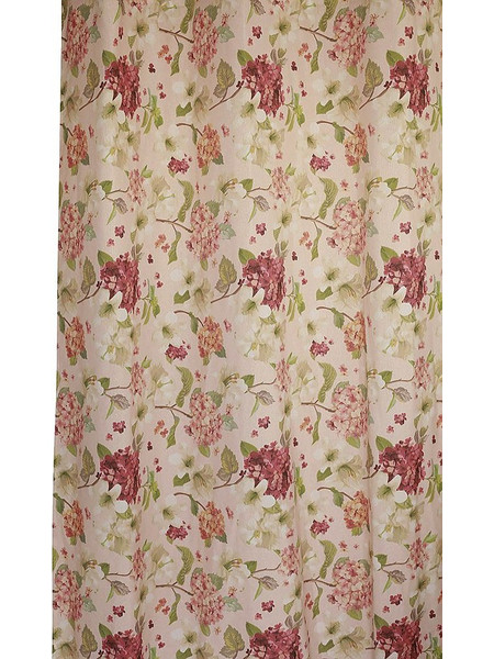 Decocraft Κουρτίνα Λονέτα Floral με Τρέσα 140x270 Ροζ