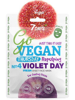 7Days Go Vegan Violet Day For Feeling Fresh Sheet Μάσκα Προσώπου 25gr