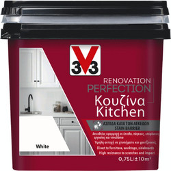 V33 Renovation Perfection Kitchen Χρώμα Πλακιδίων White Satin 0.75lt