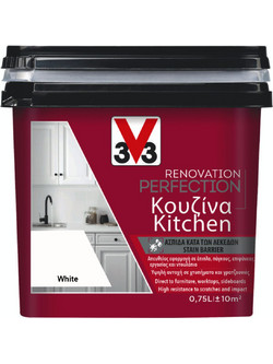 V33 Renovation Perfection Kitchen Χρώμα Πλακιδίων White Satin 0.75lt