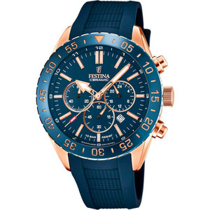 Festina Ανδρικό Ρολόι Χρονογράφος με Μπλε Καουτσούκ Λουράκι F20516/1 Festina Ανδρικό Ρολόι Χρονογράφος με Μπλε Καουτσούκ Λουράκι F20516/1