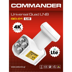 COMMANDER QD-01 Universal Quad LNB 0.1 dB, 4K UHD, LTE