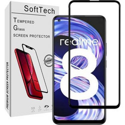 Tempered Glass 9H Για REALME 8 Προστατευτικό Οθόνης Full Glue - Μαύρο