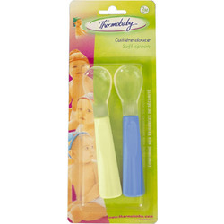 Thermobaby Soft Σετ Βρεφικά Κουτάλια Σιλικόνης 3m+ Μπλε 2τμχ