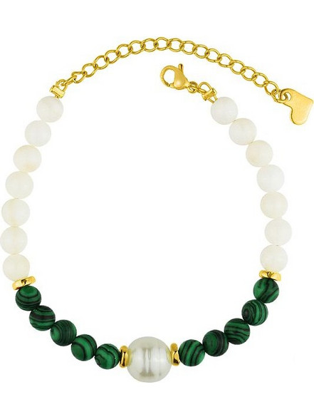 AmorAmor Γυναικείο Βραχιόλι από Ατσάλι Επιχρυσωμένο με Πέρλα AA29460