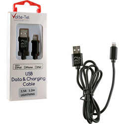 Volte-Tel VCD05 USB-A to Lightning Cable 1.2m Black