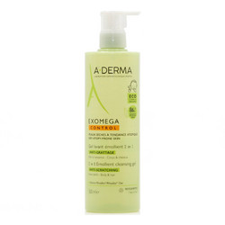 A-Derma Exomega Control Emollient Βρεφικό Σαμπουάν & Αφρόλουτρο για Ατοπικό Δέρμα Βρώμη με Αντλία 500ml