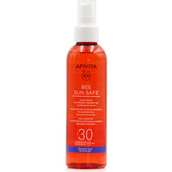 Apivita Bee Sun Safe Satin Touch The Perfecting Body Αδιάβροχο Λάδι Μαυρίσματος Σώματος SPF30 200ml