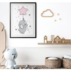 ΠΑΙΔΙΚΗ ΑΦΙΣΑ FLYING BABY PINK 48279 (PVC/PLEXIGLASS ΜΑΥΡΗ ΚΟΡΝΙΖΑ ΜΕ ΠΛΑΙΣΙΟ) 20x30cm