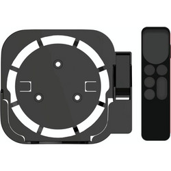 JV06T Set Top Box Bracket + Remote Control Protective Case Set for Apple TV(Black + Black) (OEM)