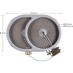 Εστία Κεραμική Οβάλ EGO / 28,5 x 19 cm / 2400 Watt / Διπλή