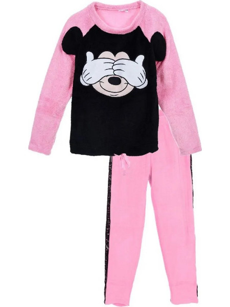 Γυναικεία fleece Πιτζάμα Mickey, Χρώμα Ροζ