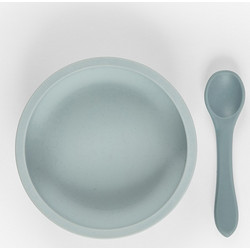 Minene Bowl with Spoon Βρεφικό Σετ Φαγητού Σιλικόνης Blue 2τμχ