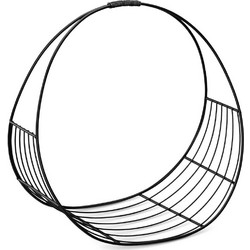 Ξυλιέρα Τζακιού 54651.01 49Χ30,5Χ50,5cm Μεταλλική Black Navaris Μέταλλο