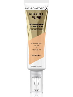 Max Factor Miracle Pure Skin 32 Light Beige Liquid Foundation SPF30 30ml