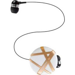 Fineblue FD-55 Ακουστικά Bluetooth In Ear Πέτου Ανθεκτικά στο Νερό White Gold