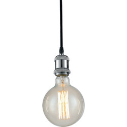 LUCE Vintage CR I-VINTAGE-PD CR Κρεμαστό Φωτιστικό Οροφής Ανάρτηση E27 Ασημί