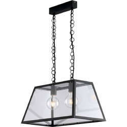 LUCE I-Lexington Κρεμαστό Φωτιστικό Οροφής Ράγα Δίφωτο E27 Μαύρο 8031414872176