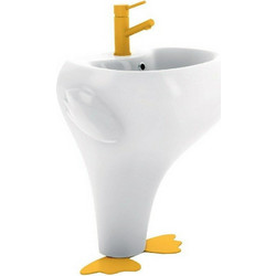 Tema Ducky Νιπτήρας Μπάνιου Δαπέδου Πορσελάνης 52x40cm Λευκός DC052