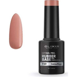 Elixir Semigel 739 Rubber Base Ημιμόνιμο Βερνίκι Νυχιών 5ml