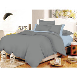 Komvos Σετ Σεντόνια Υπέρδιπλα 220x240 Line Grey-Baby Blue