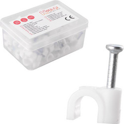 HYPER-FIX ΡΟΚΑ ΓΙΑ ΔΙΑΜΕΤΡΟ ΚΑΛΩΔΙΟΥ 5mm ΥΨΟΣ 6.3mm - ΚΑΡΦΙ 1.70x15mm ΑΣΠΡΟ - KOYTI 100 ΤΕΜ