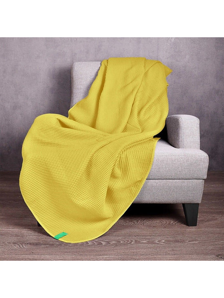 Κουβέρτα Καναπέ - Ριχτάρι Rainbow Yellow Benetton Πολυθρόνα 140x190cm 100% Βαμβάκι