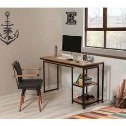 Γραφείο Pratica μελαμίνη atlantic pine μαύρο χρώμα 125x54 5x79cm c433330