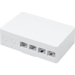 FTTH Termination box, 4 ports, white, including DIN-rail holder (LL-FB1002)
