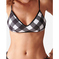 BLU4U Barbie Checks Bikini Top Τριγωνάκι με Ενίσχυση Μαύρο 22366147-02