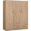 HomeMarkt Τρίφυλλη Ντουλάπα Ρούχων Carly Sonoma 150x55x180cm HM384.02