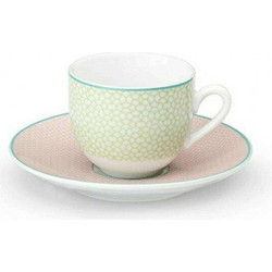 Cryspo Trio Siena 945 Σετ Φλιτζάνια Espresso Πορσελάνης Πράσινα Ροζ 100ml 6τμχ 25.945.17
