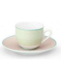 Cryspo Trio Siena 945 Σετ Φλιτζάνια Espresso Πορσελάνης Πράσινα Ροζ 100ml 6τμχ 25.945.17