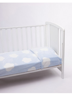 Prenatal Clouds Κουβέρτα Κούνιας Βελουτέ 110x140 Γαλάζια
