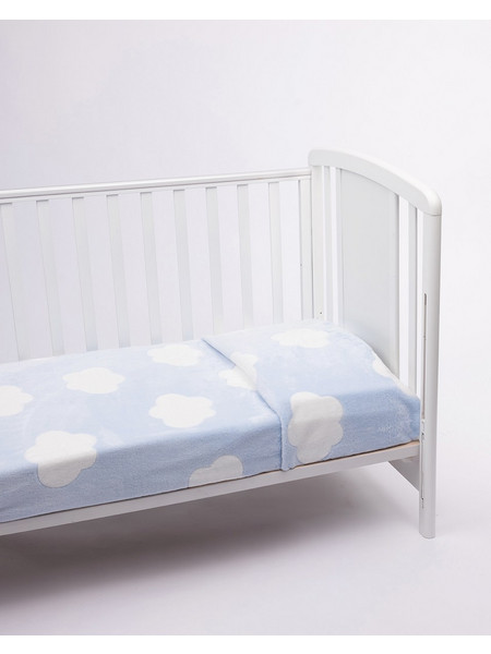Prenatal Clouds Κουβέρτα Κούνιας Βελουτέ 110x140 Γαλάζια