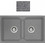 Sanitec Classic 340 Υποκαθήμενος Νεροχύτης Γρανίτη Ματ Granite Grey 78x50cm