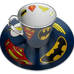 Gb Eye DC Comics Logos Mirror Mug & Plate Set