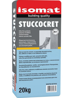 Isomat Stuccocret Εξαιρετικά Λεπτόκοκκος, Ρητινούχος Στόκος Σπατουλαρίσματος Για Εσωτερική Χρήση, 4 Kg