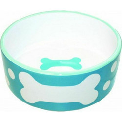 Μπολ για Κατοικίδια Κεραμικό Polka Dot Μπλε Small Happypet 400ml
