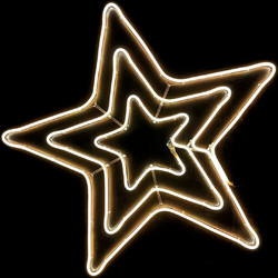 Evivak Τριπλό αστέρι Neon Led με πρόγραμμα θερμό 80x80cm IP44 - (840108)