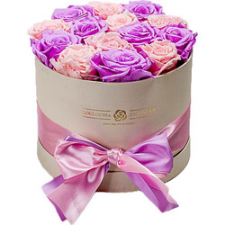 Forever Roses Ροζ-Λιλά Deluxe 19x20cm 14 τριαντάφυλλα
