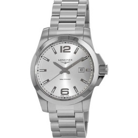 Longines Conquest Ανδρικό Ρολόι με Ασημί Μεταλλικό Μπρασελέ L3.760.4.76.6