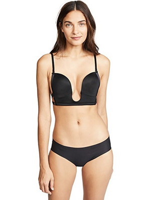 Natural Sexy Plunge Bra Σουτιέν για Βαθύ Ντεκολτέ Μαύρο