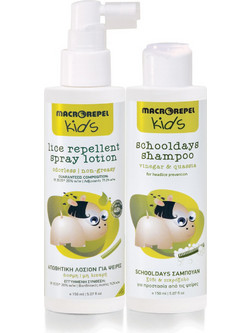 Macrovita Kids Schooldays Σετ για Ψείρες Lice Repellent Spray Lotion 150ml + Schooldays Shampoo Ξύδι & Πικρόξυλο 150ml