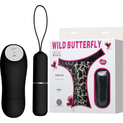 Baile Wild Butterfly Δονητής Bullet για Ζευγάρια με Τηλεχειριστήριο Leopard & Black