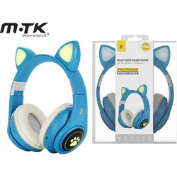 MTK NC3172 Cat Ear Ασύρματα Bluetooth Παιδικά Ακουστικά On Ear Μπλε
